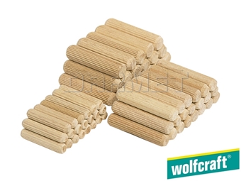 Zdjęcie Kołki drewniane, wymiary: 6 x 30 mm - 200 sztuk - WOLFCRAFT (WF2905000)