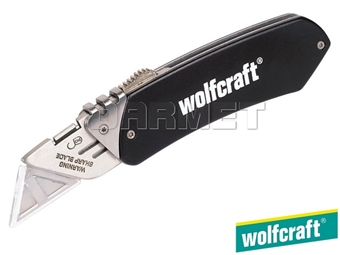 Zdjęcie Aluminiowy nóż rekreacyjny z wysuwanym ostrzem - WOLFCRAFT WF4124000