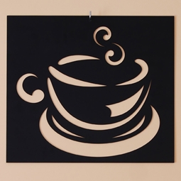 Zdjęcie Dekoracja ścienna do kuchni | filiżanka kawy | ażur 38 x 42 cm - DARMET