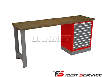 Zdjęcie Mocny metalowy stół warsztatowy 209x60cm - FAST SERVICE (T-10-01)