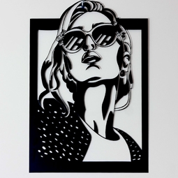 Zdjęcie Dekoracja ścienna do salonu | kobieta w okularach| 58,5 cm - DARMET