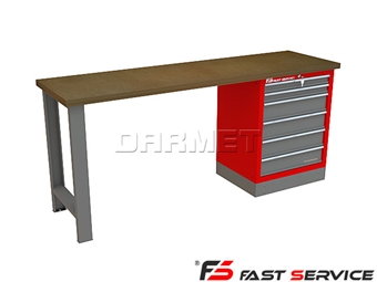 Zdjęcie Mocny metalowy stół warsztatowy 209x60cm - FAST SERVICE (T-14-01)