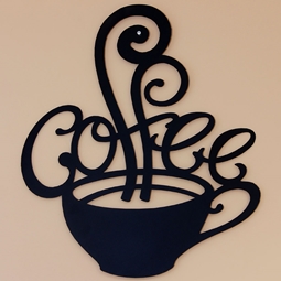 Zdjęcie Dekoracja ścienna do kuchni | filiżanka kawy | ażur 62 cm - DARMET