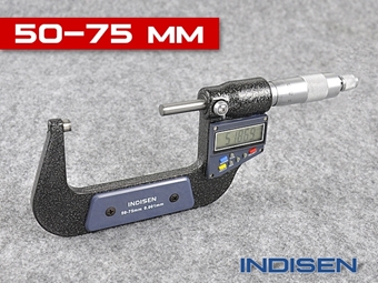 Zdjęcie Mikrometr elektroniczny zewnętrzny 50-75 mm | odczyt 0,001 mm - INDISEN (2311-5075)