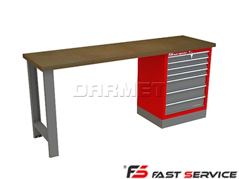 Zdjęcie Mocny metalowy stół warsztatowy 209x60cm - FAST SERVICE (T-13-01)