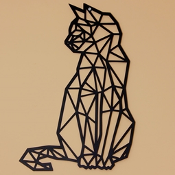 Zdjęcie Dekoracja ścienna do salonu | kot geometryczny | ażur 50 cm - DARMET