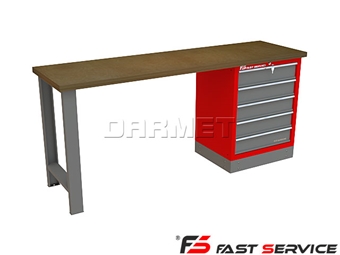 Zdjęcie Mocny metalowy stół warsztatowy 209x60cm - FAST SERVICE (T-15-01)