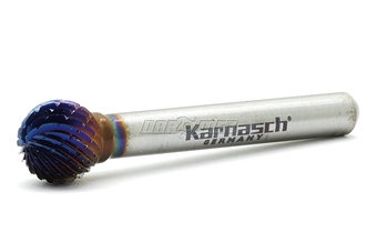 Zdjęcie Pilnik obrotowy kulisty KUD z powłoką Blue-Tec, frez do metalu - 11 x 11 mm | długość 55 mm | chwyt 6 mm - KARNASCH (115031-077)