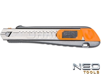 Zdjęcie Nóż z ostrzem łamanym, metalowy korpus, szerokość ostrza: 18MM - NEO TOOLS (63-021)