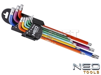Zdjęcie Zestaw kolorowych kluczy Torx, T10 - T50 - 9 sztuk - NEO TOOLS (09-518)