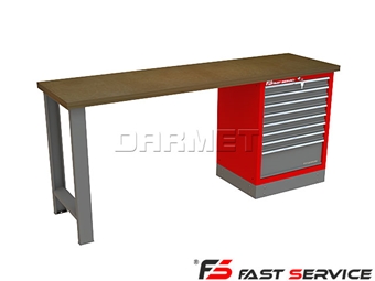 Zdjęcie Mocny metalowy stół warsztatowy 209x60cm - FAST SERVICE (T-16-01)