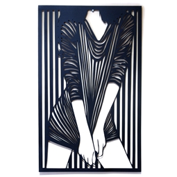 Zdjęcie Dekoracja ścienna do salonu | sylwetka kobiety| 85,5 x 52,5 cm - DARMET