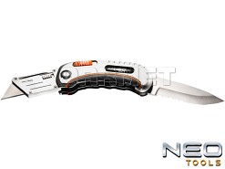 Nóż składany z wymiennymi ostrzami trapezowymi - NEO TOOLS (63-710)