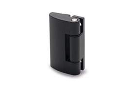 Zawias aluminiowy do wąskich ram i cienkich drzwi 50 x 41,5 mm | części na tej samej wysokości, czarny | wkręty w komplecie - ELESA+GANTER CMDX-AL-P-50-AB