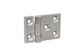 Zawias do ciężkich zastosowań 63 x 50 mm | wydłużony z jednej strony | typ A, stal nierdzewna 1.4405 - ELESA+GANTER GN 237.3-NI-63-50-A-GS