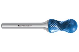 Pilnik obrotowy COMBI + CURVE z węglika | z powłoką BLUE-TEC | frez kombinowany | 12 x 25 mm | chwyt 6 mm | długość 70 mm - KARNASCH 116021100