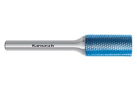 Pilnik obrotowy walcowy ZYA HP-11 z węglika | z powłoką BLUE-TEC | frez wykańczający | 6 x 18 mm | chwyt 6 mm | długość 50 mm - KARNASCH 116080050