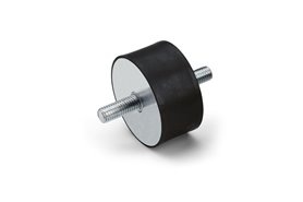 Wibroizolator 15 x 20 mm,  stal węglowa, guma 40ShA, z trzpieniami gwintowanymi M4 x 10 mm - ELESA+GANTER DVA.1-15-20-M4-10-40