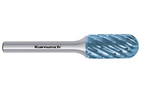 Pilnik obrotowy walcowy z czołem kulistym WRC HP-8 z węglika | z powłoką ICE-TEC | frez do stali i staliwa | 10 x 20 mm | chwyt 6 mm - KARNASCH 116043020