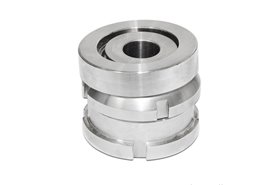 Moduł pozycjonujący ze stali nierdzewnej, średnica 32 mm, do śruby M10, wysokość minimalna 26 mm, z podkładką wahliwą - ELESA+GANTER GN 350.2-32-11-26-NI