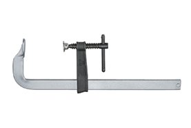 Ścisk stalowy, śrubowy EUF z uchwytem "T" i płaską szyną 1500 x 120 mm, nacisk 600 kg - ZALCO EUFD3150