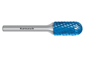 Pilnik obrotowy walcowy z czołem kulistym WRC HP-6 z węglika | z powłoką BLUE-TEC | frez do metalu 12 x 25 mm | chwyt 8 mm - KARNASCH 115024115