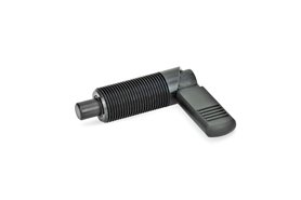 Trzpień ustalający 10x10 mm z dźwignią, gwint M16, z nakładką - ELESA+GANTER GN 612-10-M16-B