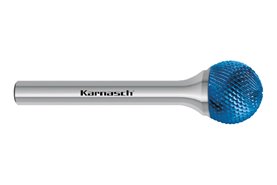 Pilnik obrotowy kulisty KUD HP-11 z węglika | z powłoką BLUE-TEC | frez wykańczający | 3 x 2,5 mm | chwyt 3 mm | długość 38 mm - KARNASCH 116083020