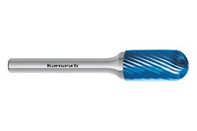 Pilnik obrotowy walcowy z czołem kulistym WRC HP-2 z węglika | z powłoką BLUE-TEC | frez do metalu 6 x 12,7 mm | chwyt 3 mm - KARNASCH 115020050