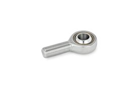 Przegub kulowy otwór 18 mm, trzpień gwintowany M1 8x1,5, brąz-PTFE / stal, samosmarowna, korpus stal nierdzewna - ELESA + GANTER GN 648.6-18-M18x1,5-WH