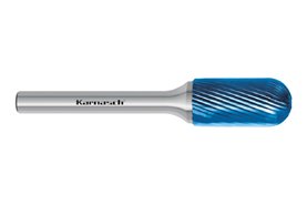 Pilnik obrotowy walcowy z czołem kulistym WRC HP-5 z węglika | z powłoką BLUE-TEC | frez do stali | 6 x 12,7 mm | chwyt 3 mm | długość 44 mm - KARNASCH 115023050