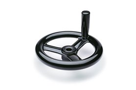 Koło ręczne wieloramienne 250 mm, otwór z rowkiem wpustowym 24 mm, z duroplastu, z obrotową rękojeścią - ELESA+GANTER VR.250 FP+I-A24-K