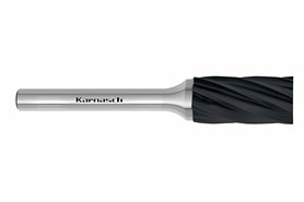 Pilnik obrotowy walcowy ZYA HP-7 z węglika | z powłoką BLACK-TEC | frez do aluminium 10 x 20 mm | chwyt 6 mm - KARNASCH 115005090