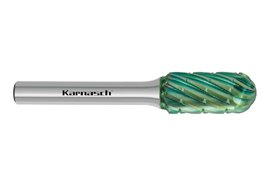 Pilnik obrotowy walcowy z czołem kulistym WRC HP-3 PRO z węglika | z powłoką GREEN-TEC | frez do metalu 10 x 20 mm | chwyt 6 mm - KARNASCH 116092030