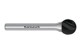 Pilnik obrotowy kulisty KUD HP-7 z węglika | z powłoką BLACK-TEC | frez do aluminium 20 x 16,5 mm | chwyt 8 mm - KARNASCH 115035110