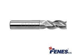 Frez trzpieniowy do metali lekkich 11 mm | 3-ostrzowy | krótki walcowo-czołowy | chwyt walcowy DIN844-A K-M-W HSS - FENES 0641-512-105-115
