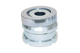 Moduł pozycjonujący ze stali, średnica 58 mm, do śruby M20, wysokość minimalna 44 mm, z podkładką wahliwą - ELESA+GANTER GN 350.2-58-22-44-ST