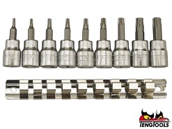 Zestaw nasadek trzpieniowych do gniazd TORX z chwytem kwadratowym 3/8", M3813TX - 9 szt. - TENGTOOLS (10218-0106)