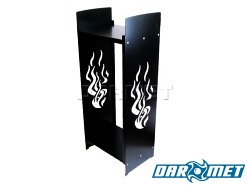 Stojak na drewno kominkowe | 46 x 35 x 115  cm | blacha 2,5 mm | wzór: OGIEŃ - DARMET