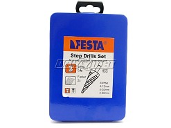 Wiertło stożkowe stopniowe | 4 - 30 mm | HSS - ZESTAW 3 SZTUK - FESTA Standard (170090)