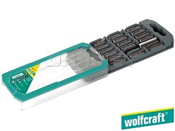 Zestaw końcówek, długość: 25 mm, rodzaje: płaskie, Phillips, Pozidriv, Torx - 17 częściowy - WOLFCRAFT WF8633000