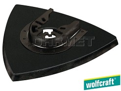 Trójkątny dysk szlifierski, z sytemem mocowania na rzep, do wielofunkcyjnych urządzeń oscylacyjnych, wymiar narożnika: 95 mm - WOLFCRAFT WF3996000