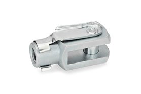Przegub widełkowy ze sworzniem z zatrzaskiem sprężynowym | Gwint M14x1,5 | Stal kl. 5 - ELESA+GANTER GN 751-14-28-M14F-B