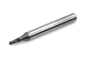 Frez trzpieniowy do metalu 3 mm | 2-ostrzowy | krótki z czołem kulistym | chwyt walcowy DIN6527-KR VHM TiAIN - FENES 0641-512-910-310