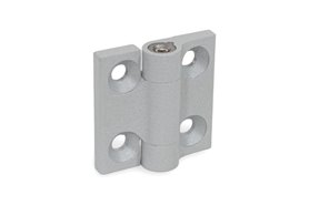Zawias z blokadą położenia 60 x 60 mm, moment 2,5 Nm | 4 otwory pod śruby stożkowe M8 | blokada -3° / 117°, srebrny - ELESA+GANTER GN 437.4-ZD-60-60-C3-SR