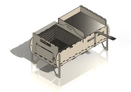 Grill składany, turystyczny ze stali nierdzewnej| 46,3 x 25 x 20 cm - DARMET