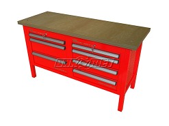 STÓŁ WARSZTATOWY Z SZAFKAMI - 1400x600 mm - FAST SERVICE (P-3-065-01)