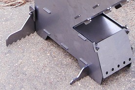 Duży piecyk kominek rakietowy survivalowy składana kuchenka polowa | stal konstrukcyjna 3 mm - DARMET