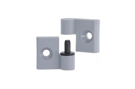 Zawias demontowalny do profili 40 mm z rowkiem 10 mm, 32 x 60 mm, otwory pod śruby stożkowe M6, sworzeń lewy (CFGY-S), szary - ELESA+GANTER CFGY.40/40 SH-6-S-10-C33