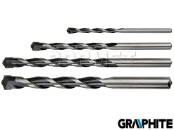 Zestaw wierteł do betonu 4 x 75MM, 6 x 100MM, 8 x 120MM, 10 x 120MM - GRAPHITE (57H746)